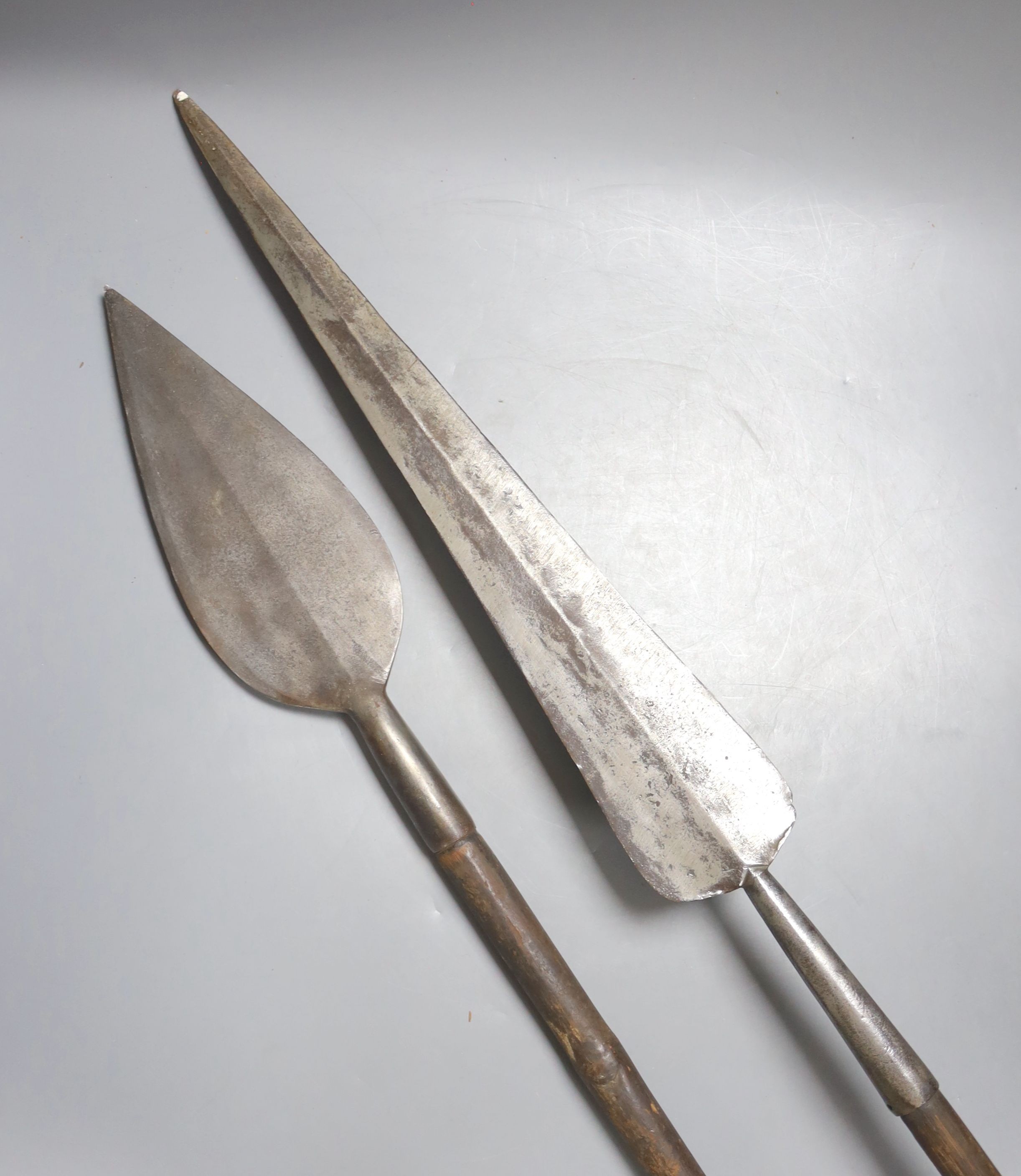 Two West African spears 236cm